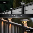 Kingston White Solar Post Cap Light - 2", 2.5", 3" Rails