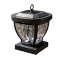 4x4 Manchester Solar Post Cap Light Dark Bronze for 3.5" Wood Post