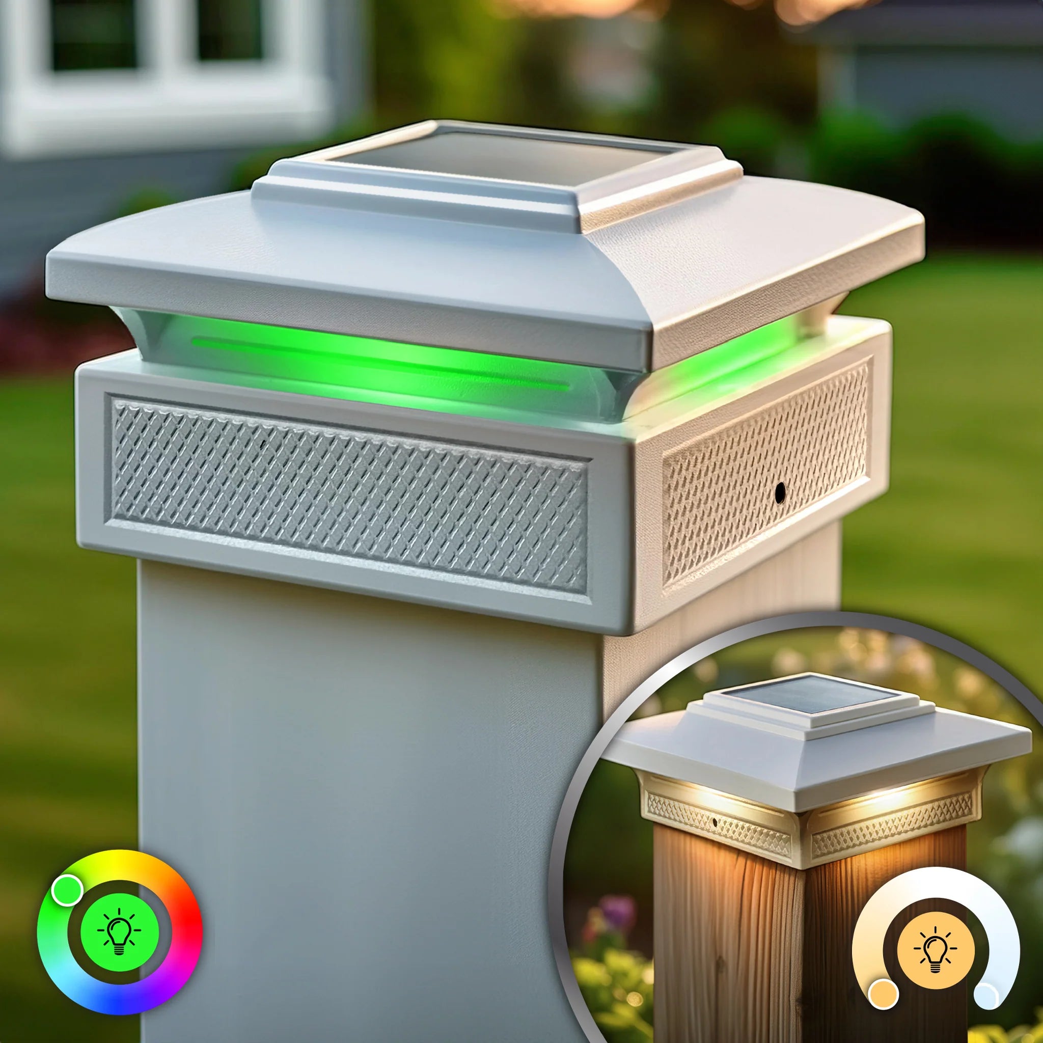Home Zone Living Solar Post Cap Lights - LED Outdoor Fits 4-6 In. Posts