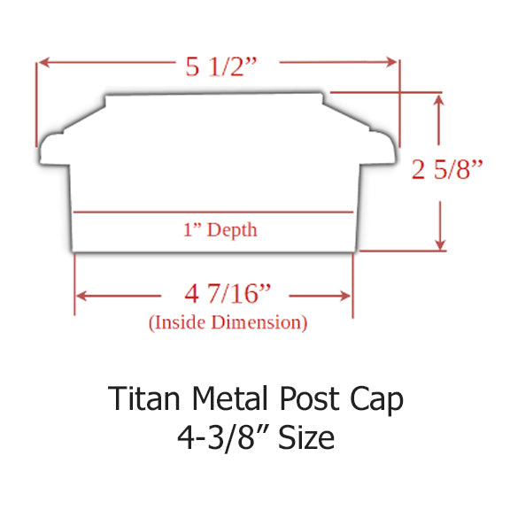 4x4 Titan Metal Deck Cap (for 4-3/8 to 4-5/8" Posts)