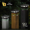5x5-6x6 Cambridge Metal Solar Post Cap - Black (New Model)