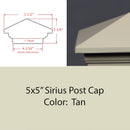 5x5 Sirius Metal Deck Cap for 5" Posts