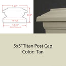 5x5 Titan Metal Deck Cap for 5" Posts