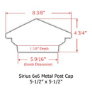 6x6 Sirius Metal Deck Cap (for 5-1/2", 6", 6-1/2" Posts)