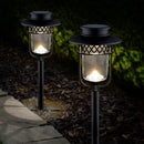 Black Solar Pathway Lights - Stainless Steel - 2Pk