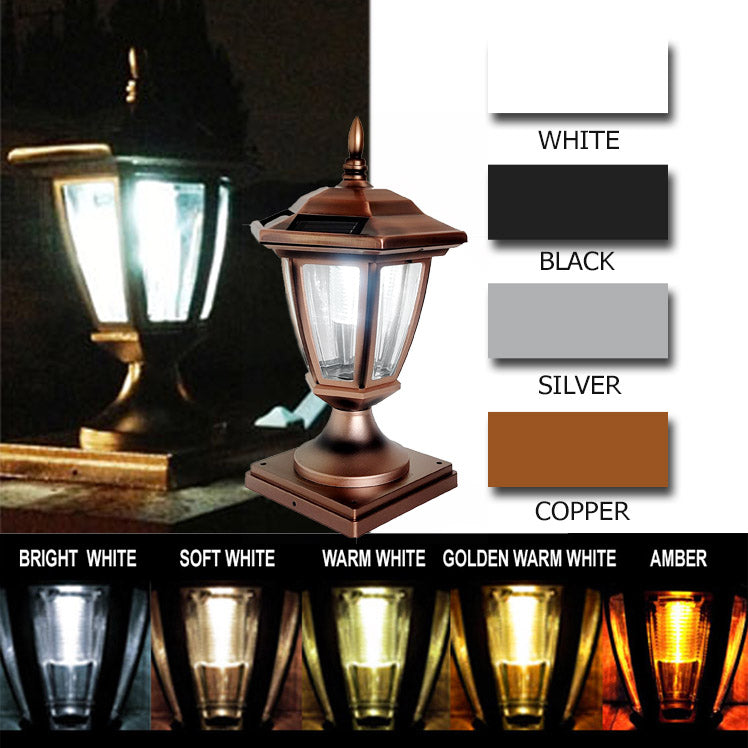 6x6 Darcy Carriage Style Solar Post Cap Lights for (Set of 2)