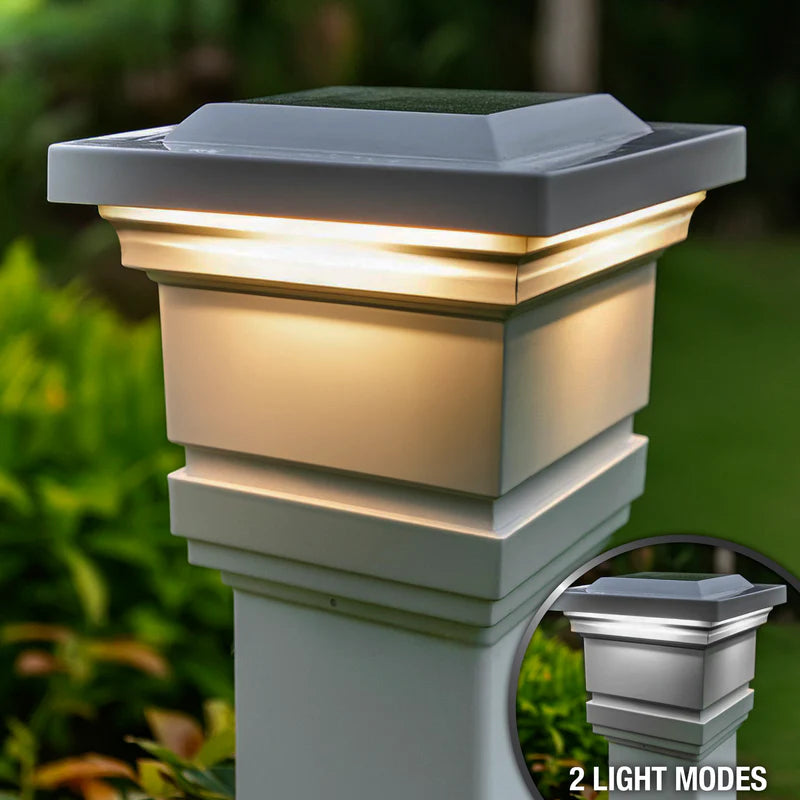 Classy PVC Solar Post Cap Light 4x4-5x5 White display picture 2