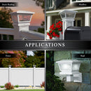 Fairmont 4x4 -5x5 Solar Post Cap and Wall Light White