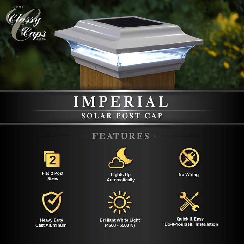 Imperial 4x4" Metal Solar Post Cap Light