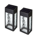 Lancaster Solar Post and Wall Light - Black Aluminum with Warm White LEDs 2Pk