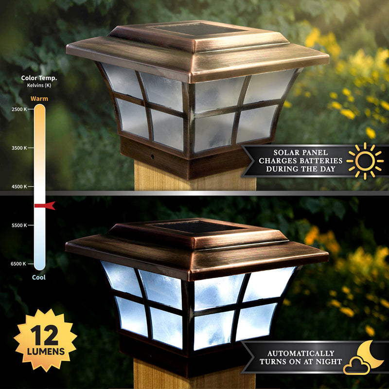 Prestige 4x4 Solar Post Cap Light - Copper Plated