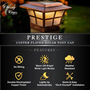 Prestige 4x4 Solar Post Cap Light - Copper Plated