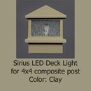 Sirius LED Low Voltage Deck Light for 4x4 Composite Post - 4-1/4", 4-3/8" , 4-1/2" to 4-5/8"