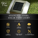 Solar Path Lights - Stainless Steel 2PK