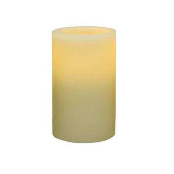 3x4 Flat Top Pillar Ivory Wax Flameless Candle with Timer (2 Pack)