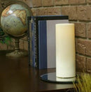 3x8 Flat Top Pillar Ivory Wax Flameless Candle with Timer (2 Pack)