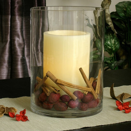 5x8 Flat Top Pillar Ivory Wax Flameless Candle with Timer (2 Pack)