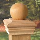 Newport Ball Top Wood Post Cap – Decorative 4x4 & 6x6 Deck, Fence, and Gate Post Cover