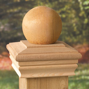 Newport Ball Top Post Cap for 4x4 or 6x6 Wood Post