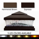 Pyramid Plastic 6x6 Solar Cap Light -Espresso or Hammered Brown for 5-1/2 to 6" Post