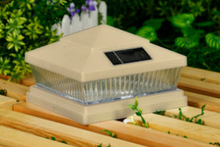 Pyramid Plastic 6x6 Solar Cap Light - Tan or White for 5-1/2 to 6" Post