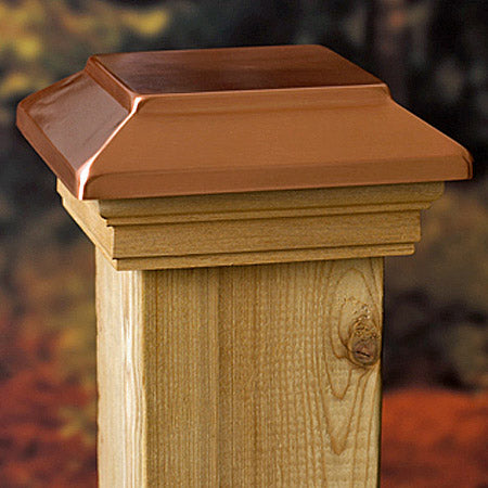 Victoria Plateau Post Cap for 4x4 - 6x6 Wood Post - Copper Plated