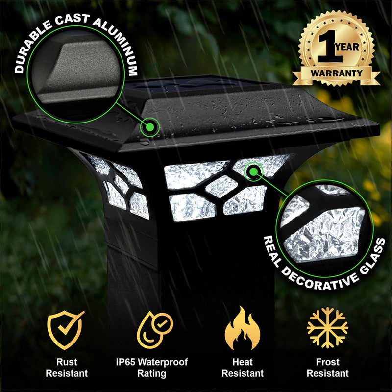 Kingston Black Solar Post Cap Light - 2", 2.5", 3" Rails