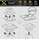 Kingston Black Solar Post Cap Light - 2", 2.5", 3" Rails
