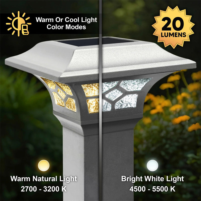 Kingston White Solar Post Cap Light - 2", 2.5", 3" Rails