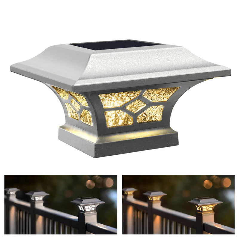 Kingston White Solar Post Cap Light - 2", 2.5", 3" Rails