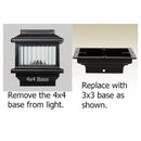 Conversion Base for Aurora Deck Lights - 3x3 Posts (2 or 3 Pack)