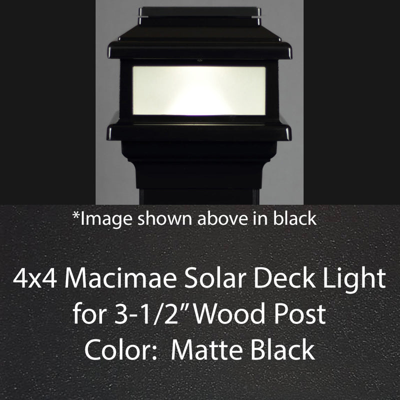 4x4 MaciMae Solar Deck Light for 3.5" Wood Post