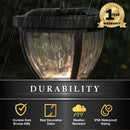 4x4 Manchester Solar Post Cap Light Dark Bronze for 3.5" Wood Post