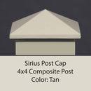 4x4 Sirius Metal Deck Cap (for 4-3/8 to 4-5/8" Posts)