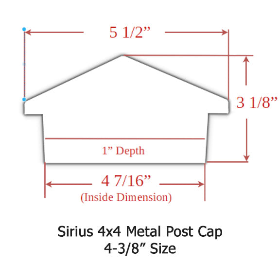 4x4 Sirius Metal Deck Cap (for 4-3/8 to 4-5/8" Posts)