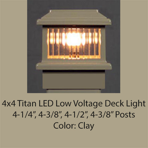 Titan Low Voltage LED Deck Light for 4x4 Composite Post - 4-1/4", 4-3/8" , 4-1/2" to 4-5/8"