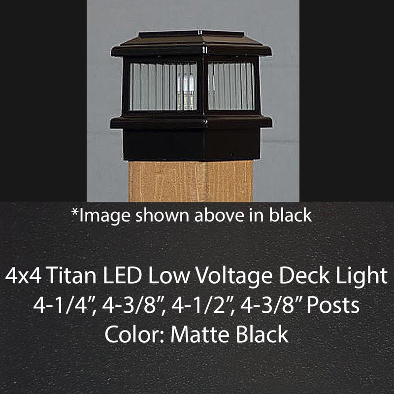 Titan Low Voltage LED Deck Light for 4x4 Composite Post - 4-1/4", 4-3/8" , 4-1/2" to 4-5/8"