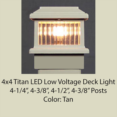 Titan Low Voltage LED Deck Light for 4x4 Composite Post - 4-1/4", 4-3/8" , 4-1/2" to 4-5/8"