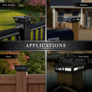 5x5-6x6 Cambridge Metal Solar Post Cap - Black (New Model)