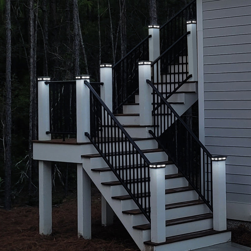 5x5-6x6 Cambridge Metal Solar Post Cap - Bright White LEDs