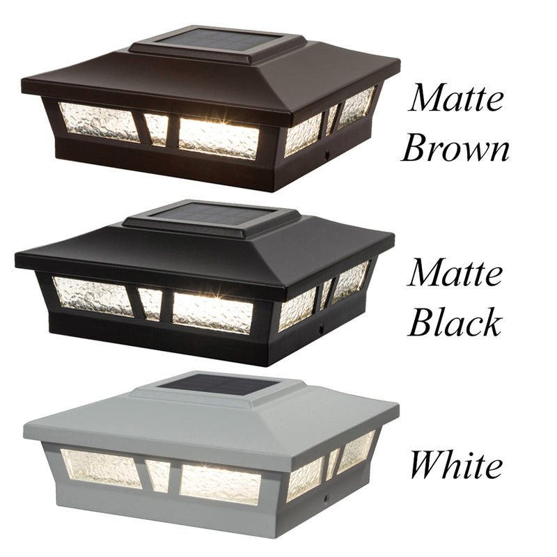 5x5-6x6 Oxford Metal Solar Post Cap - Warm White LEDs