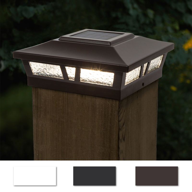 5x5-6x6 Oxford Metal Solar Post Cap - Warm White LEDs