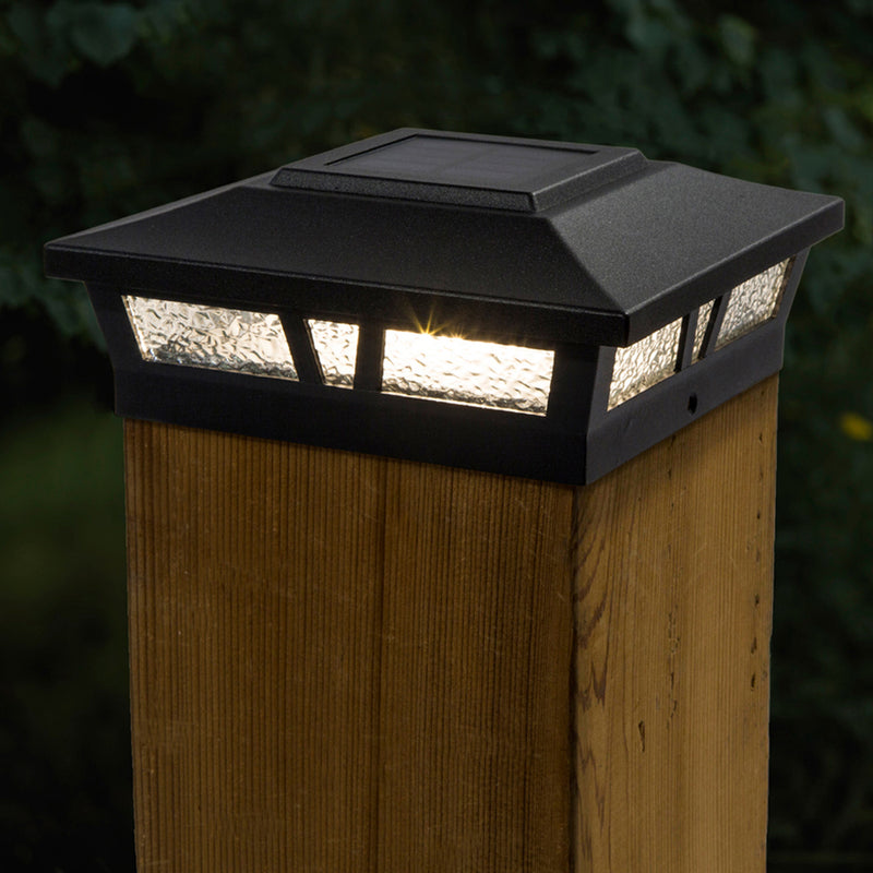 5x5-6x6 Oxford Metal Solar Post Cap - Warm White LEDs