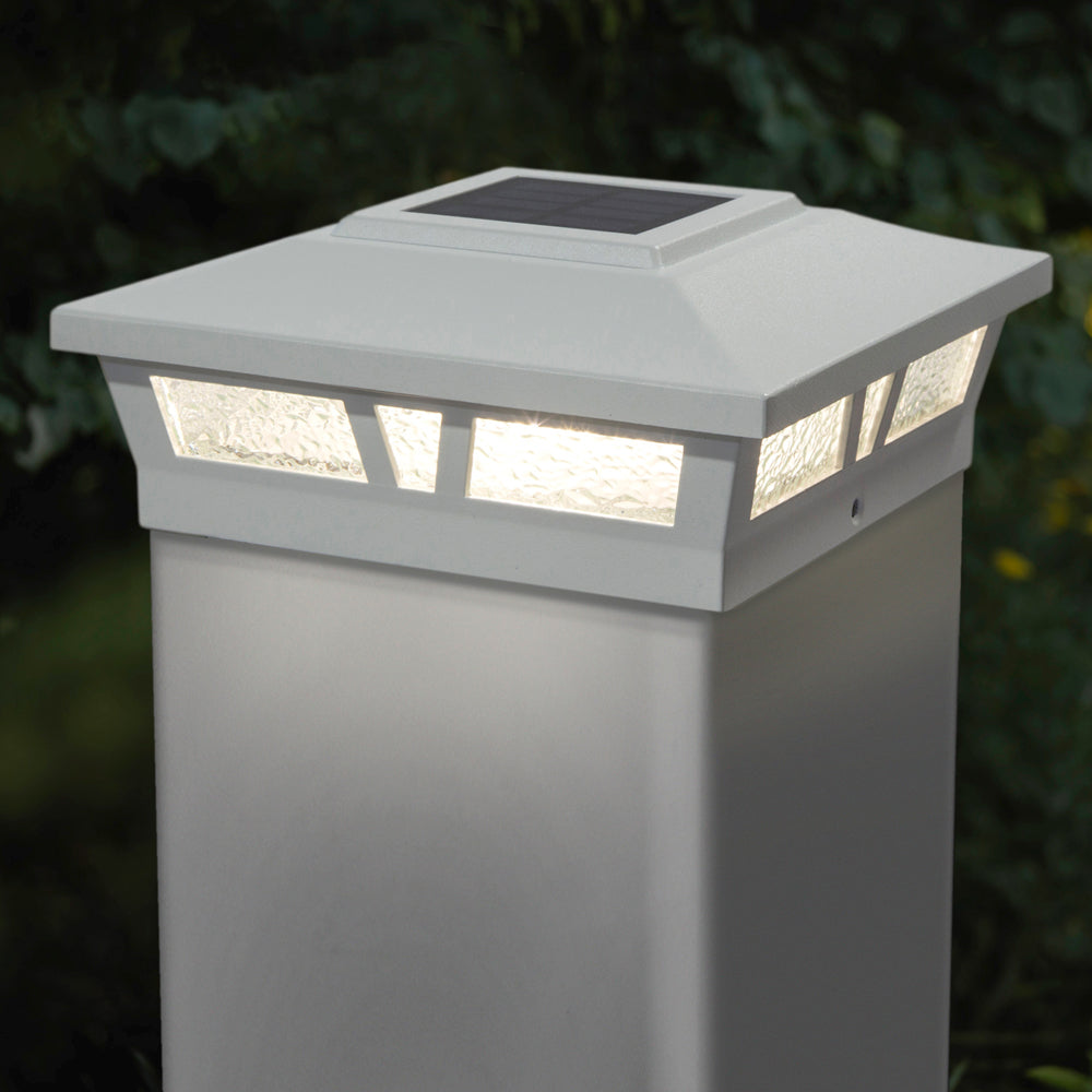 5x5 6x6 Oxford Metal Solar Post Cap Warm White LEDs
