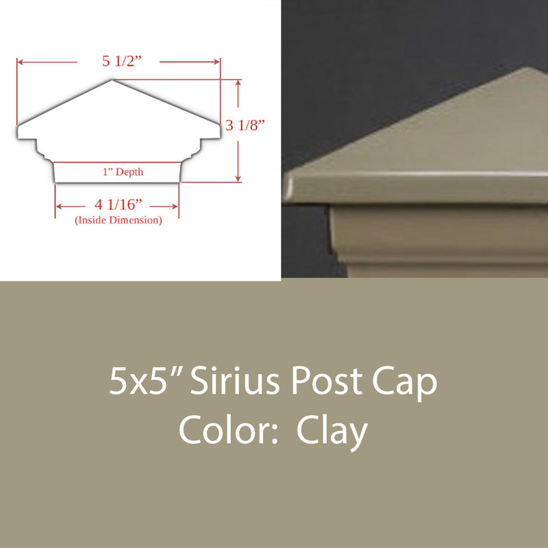5x5 Sirius Metal Deck Cap for 5" Posts