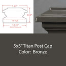 5x5 Titan Metal Deck Cap for 5" Posts
