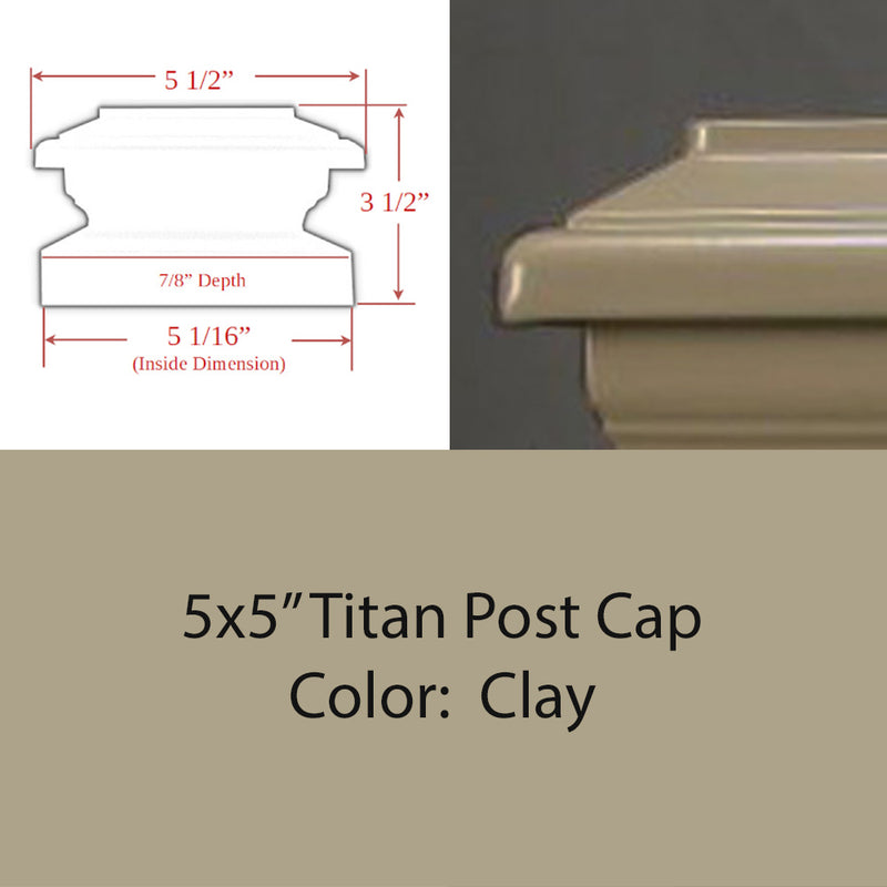 5x5 Titan Metal Deck Cap for 5" Posts