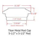 6x6 Titan Metal Deck Cap (for 5-1/2", 6", 6-1/2" Posts)