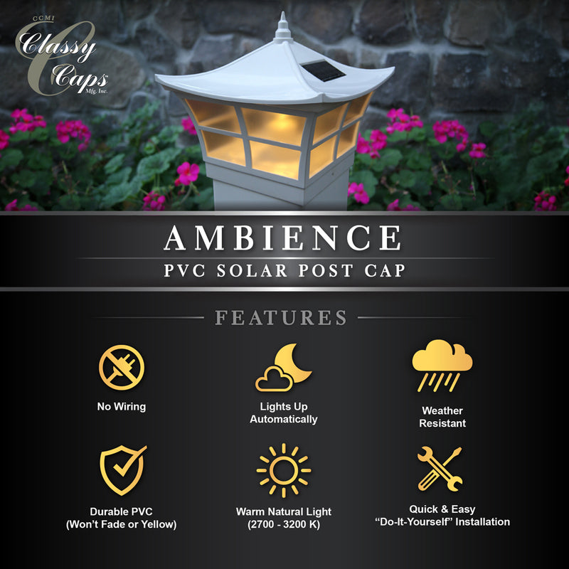 Ambience 4x4 -5x5 Solar Post Cap Light