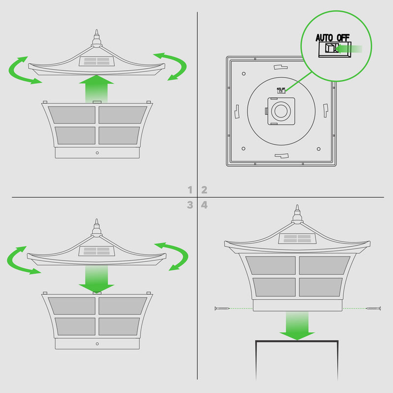 Ambience 4x4 -5x5 Solar Post Cap Light